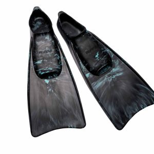 RIFFE Kicks Rubber Swim Fin - Black/Caribbean Blue Swirl